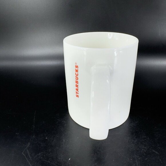Starbucks Red Flower Starburst on White Mug 2014 Coffee Mug Cup Ceramic 12oz - Picture 9 of 14
